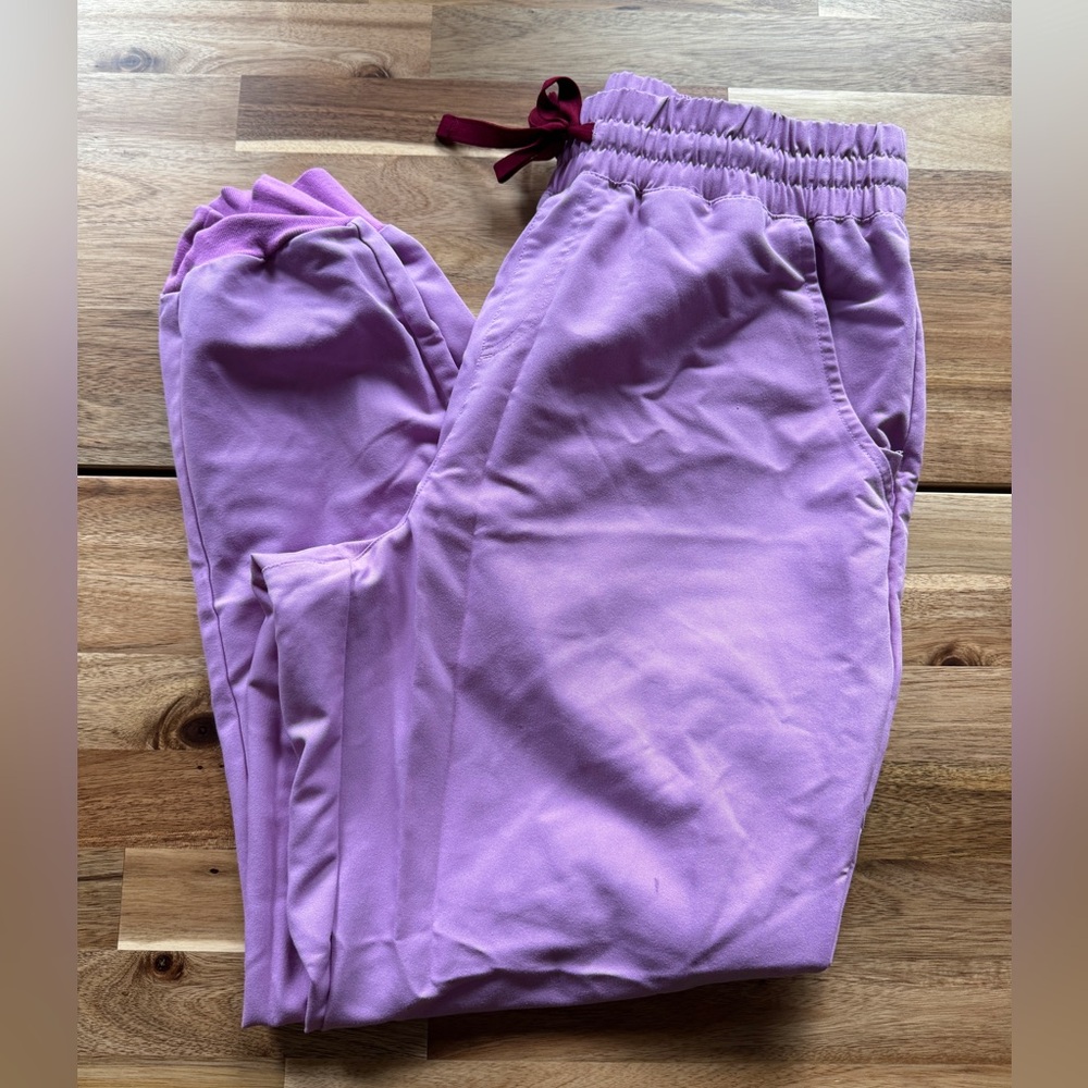 Figs Women's Pants in Lavender and Burgundy